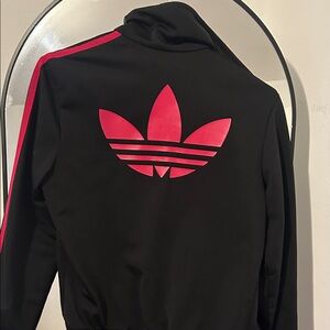 Adidas Black Jacket with Red Stripes